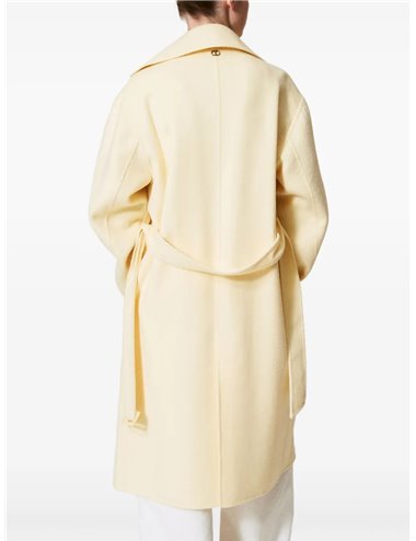 Double-sided coat with belt - yellow