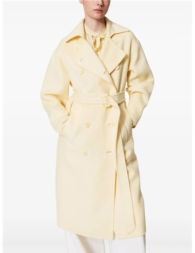 Double-sided coat with belt - yellow