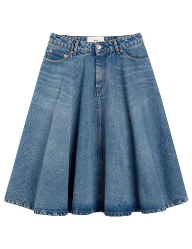 Falda midi vuelo denim