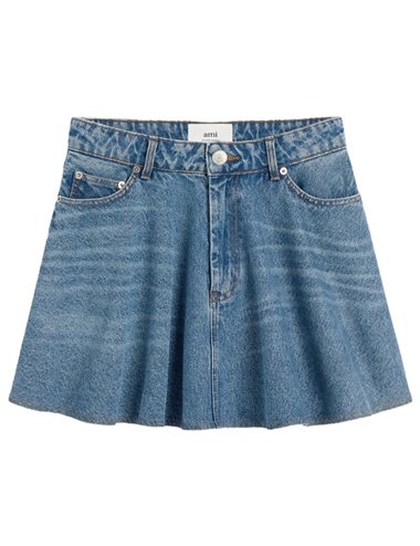 Falda mini vuelo denim