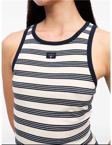 Striped tank top logo