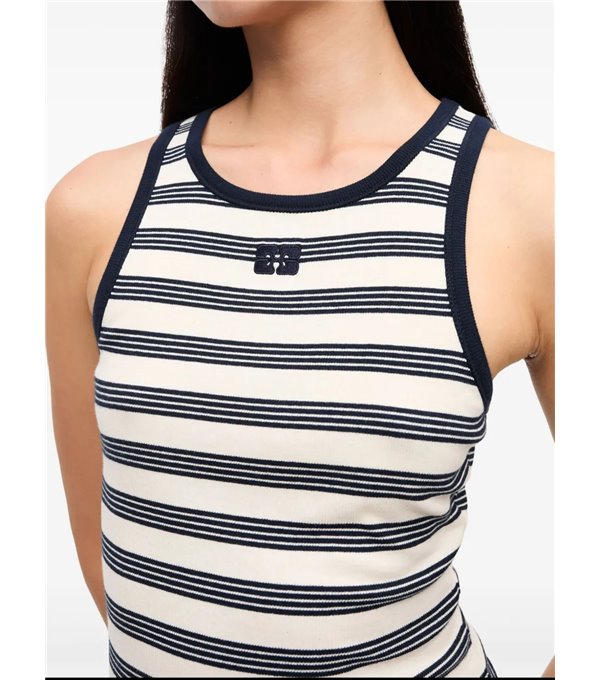 Striped tank top logo