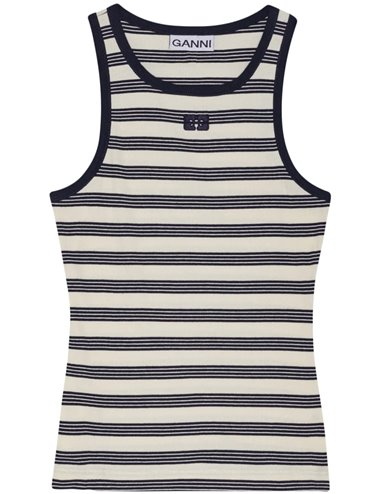 Striped tank top logo