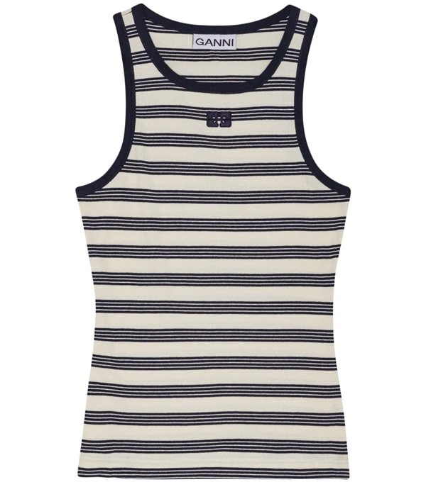 Striped tank top logo