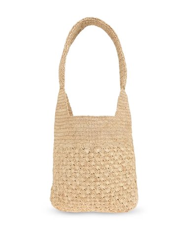 PRAIA SMALL - Raffia logo bag