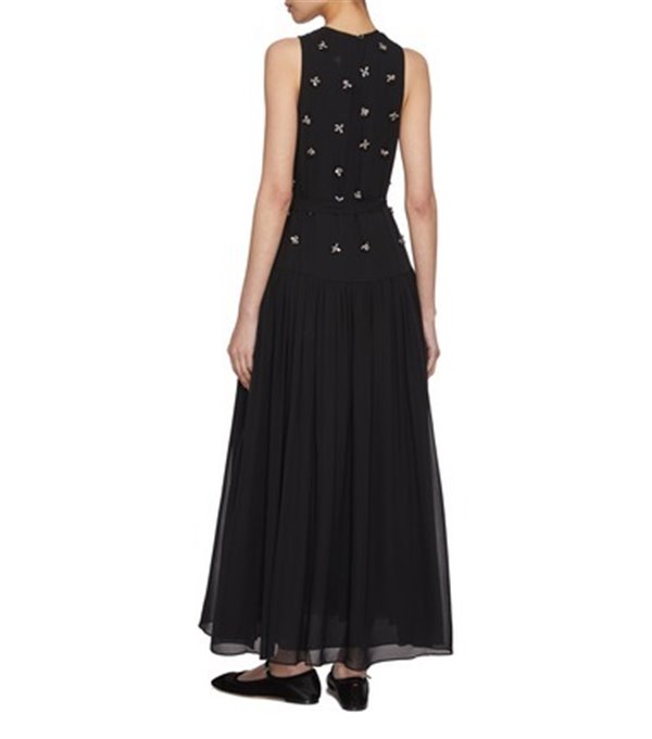 ELENI - Chiffon dress with embroidered flowers ELENI - Chiffon dress with embroidered flowers