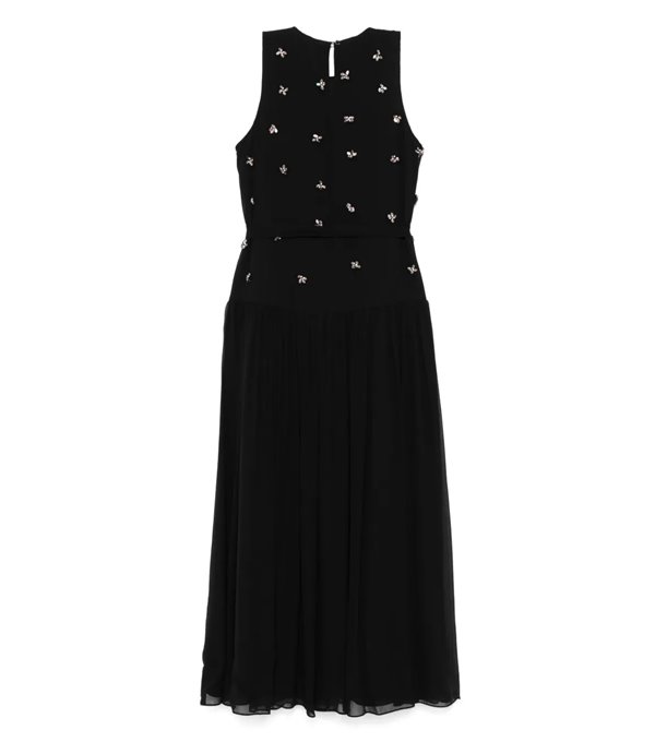 ELENI - Chiffon dress with embroidered flowers ELENI - Chiffon dress with embroidered flowers