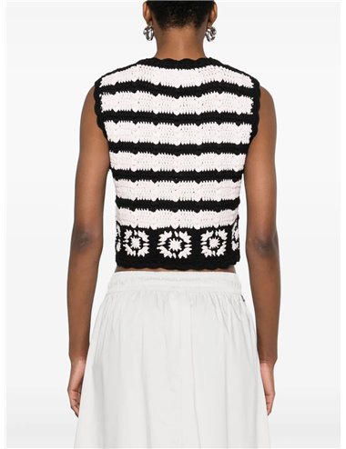 Bicolor crochet vest