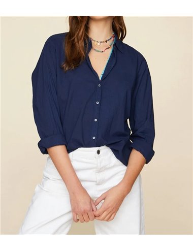 BEAU - Fine Cotton Shirt - navy