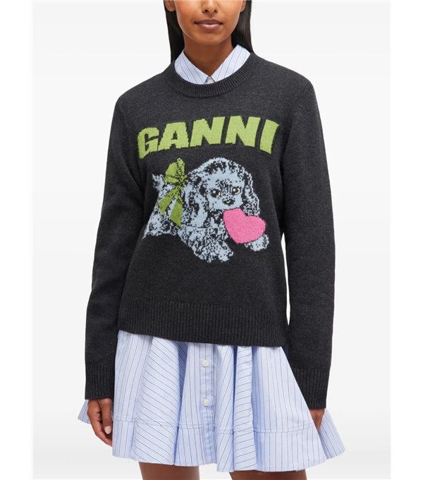 Puppy and heart sweater