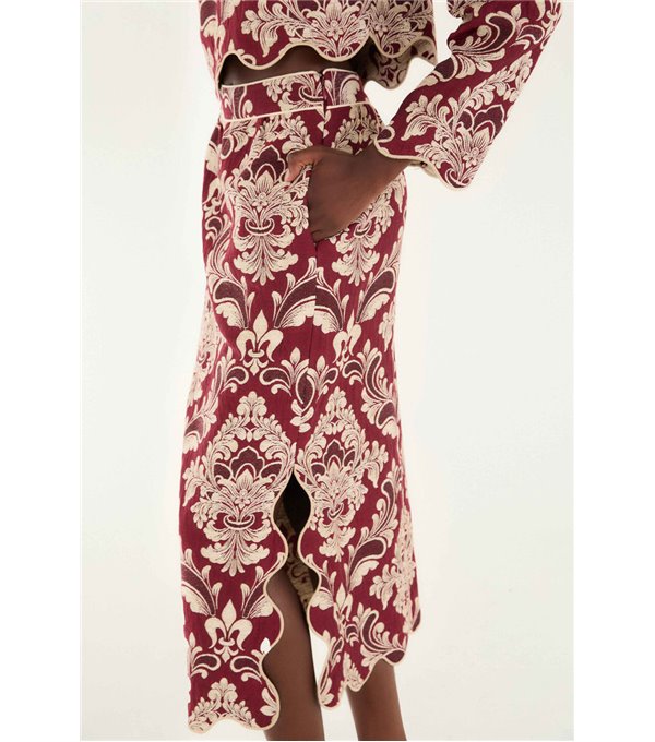 Falda bicolor jacquard