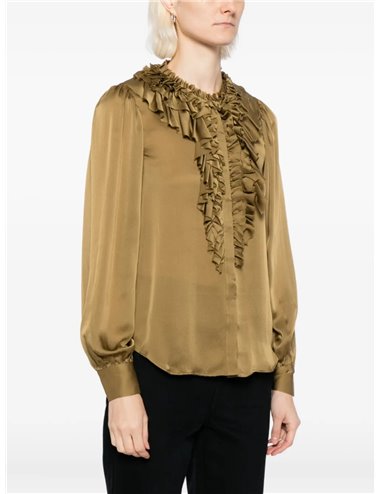 ROUEN - Ruffled silk shirt