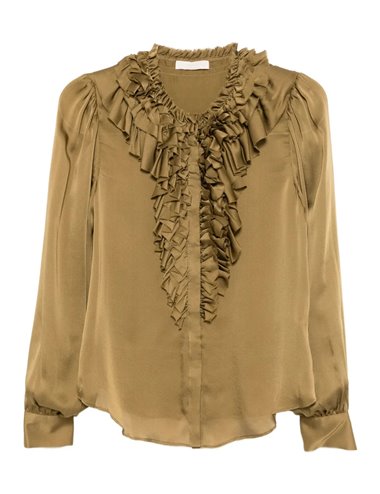 ROUEN - Ruffled silk shirt