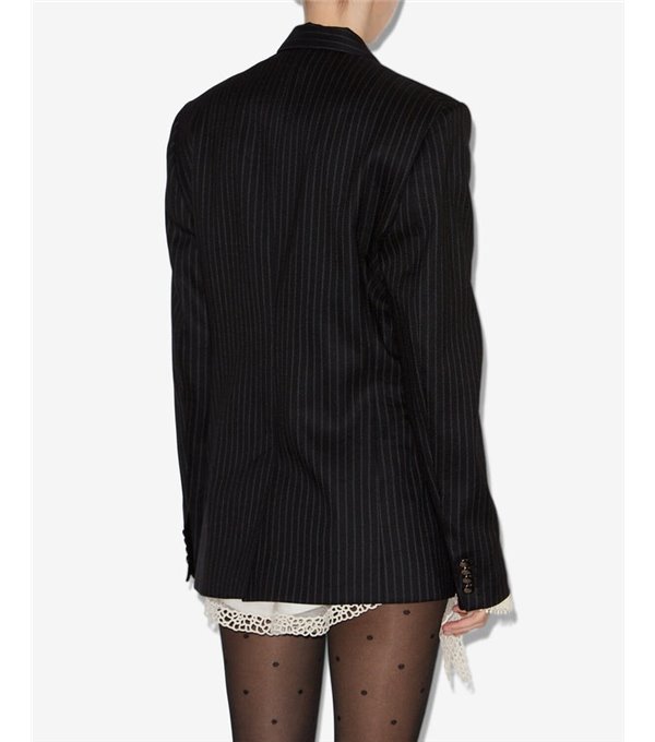 NAHIA-Blazer rayas entallada cinturón