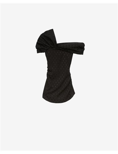 ESEN - Polka dot silk jacquard top