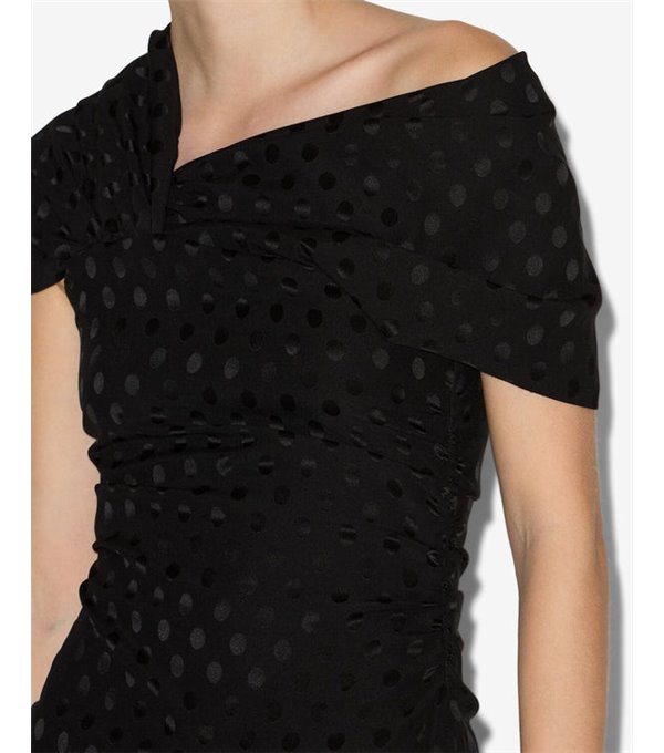 ESEN - Polka dot silk jacquard top