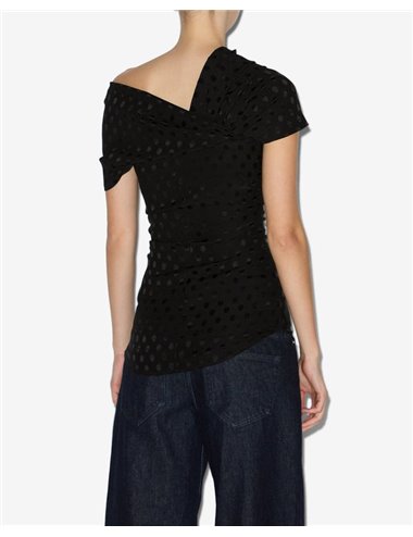 ESEN - Polka dot silk jacquard top
