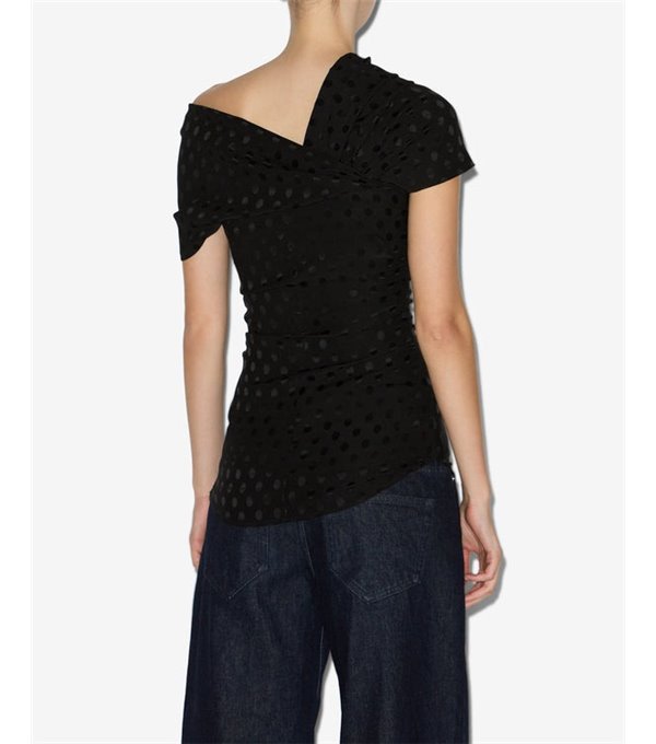 ESEN - Polka dot silk jacquard top