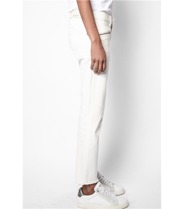 C/Denim cremallera blanco