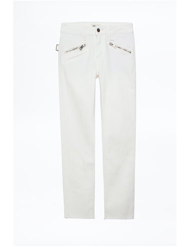 C/Denim cremallera blanco