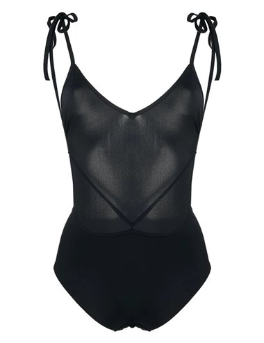 SWAN - Swimsuit with straps - black