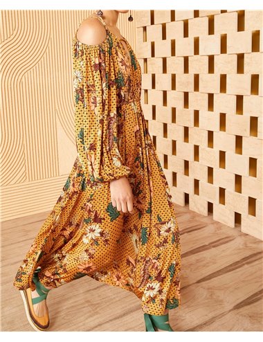 NOEMI - Printed dress - amber