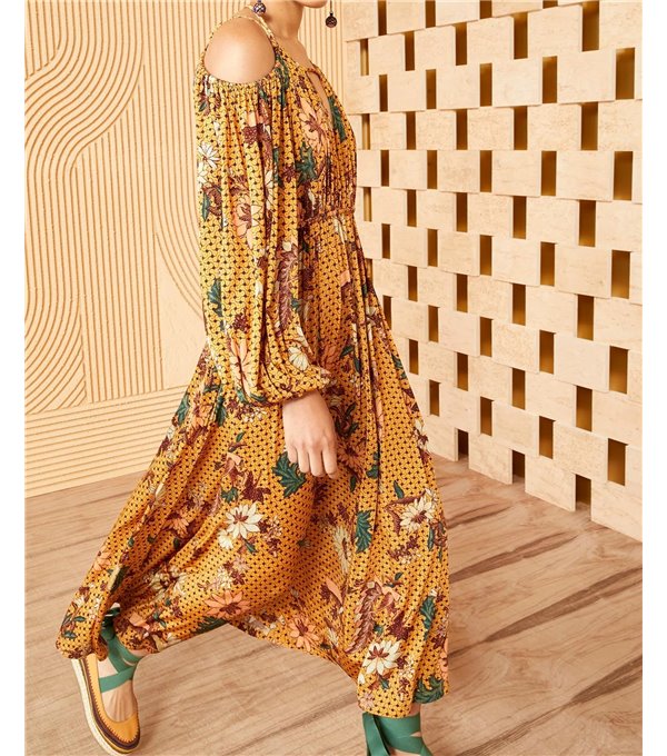 NOEMI - Printed dress - amber