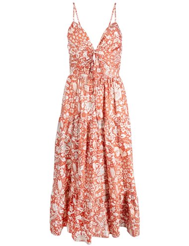 PHOEBE - Printed cotton dress - orange